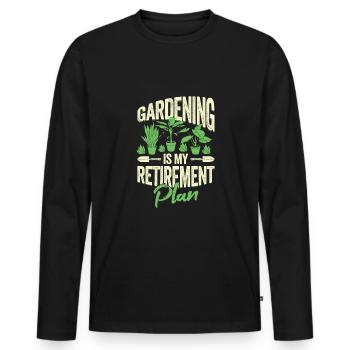 Garten Rente Pflanzen Gärtner Rentner Geschenk - Männer Premium Bio Langarmshirt - Schwarz - Vorne - Nico (187cm)