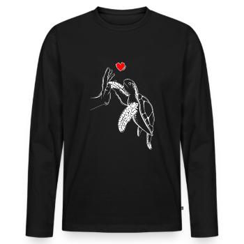 Turtles Dear Kids Girls Turtle - Men's Premium Organic Long Sleeve Shirt - black - Front - Nico (187cm)