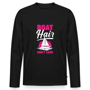 Segelboot Segeln Segelschiff Seglerin Geschenk - Männer Premium Bio Langarmshirt - Schwarz - Vorne - Nico (187cm)