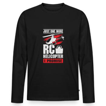 Rc Helicopter Helicopter Modèle de cadeau de fabrication - T-shirt manches longues Premium bio Homme - noir - Devant - Nico (187cm)