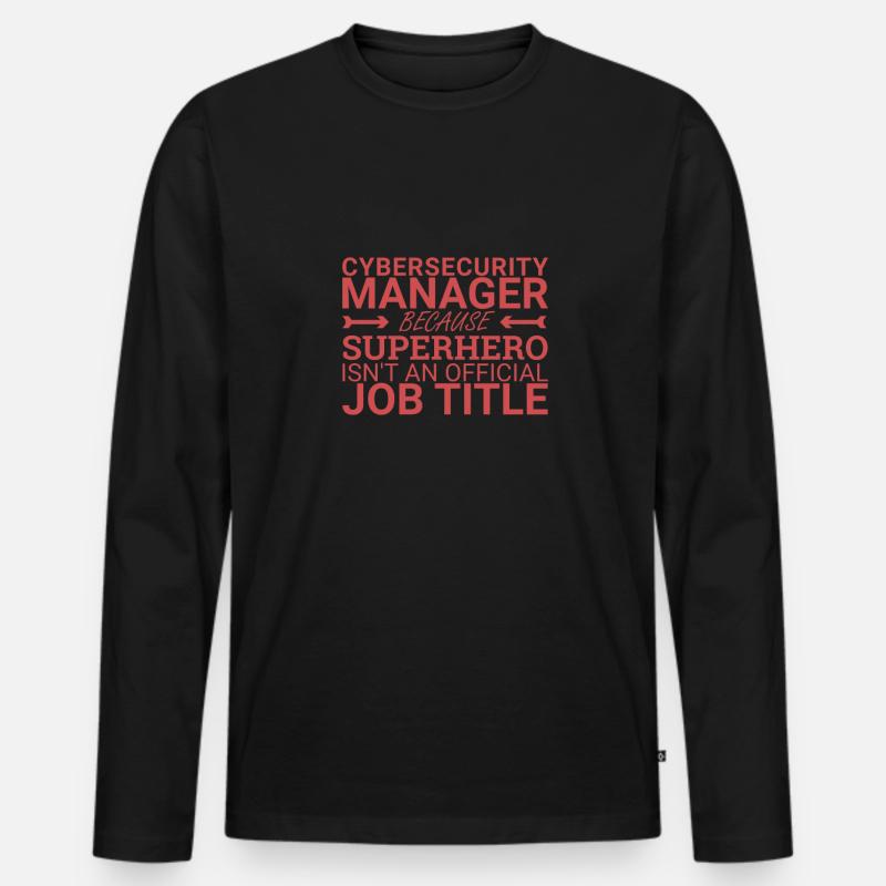 "Cybersecurity Manager Superhero | Cybersecurity" - Männer Premium Bio Langarmshirt - Schwarz