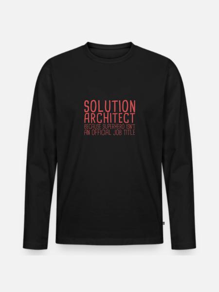 Solution Architect Superhero|Solution Architecture - Männer Premium Bio Langarmshirt - Schwarz