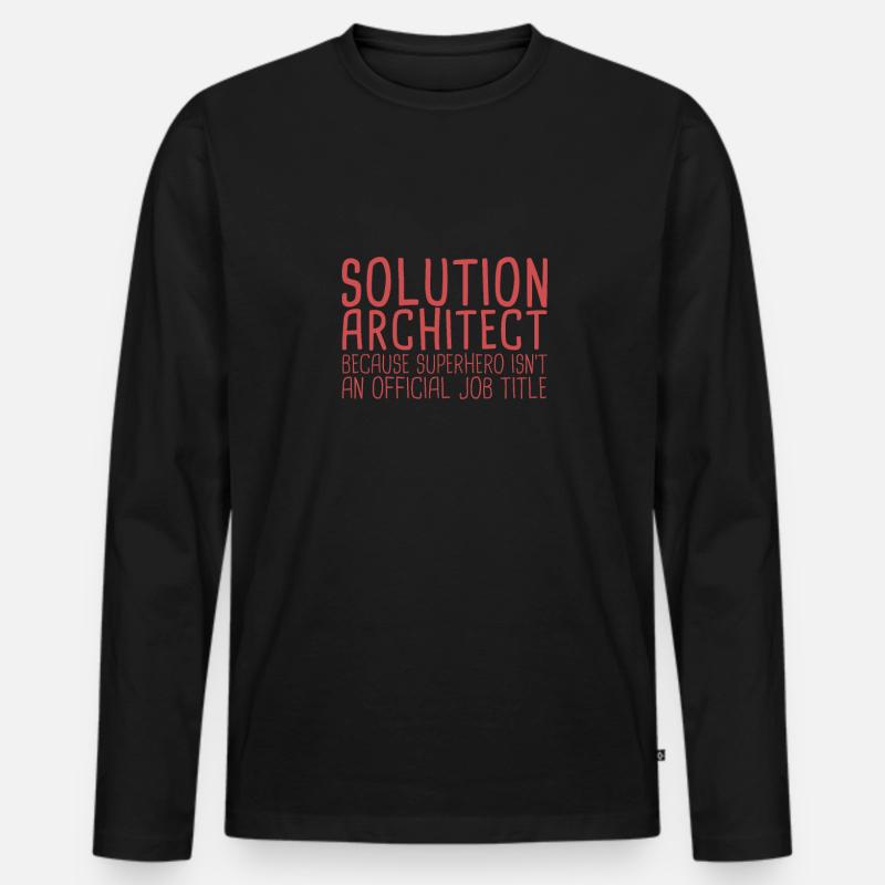 Solution Architect Superhero|Solution Architecture - Männer Premium Bio Langarmshirt - Schwarz