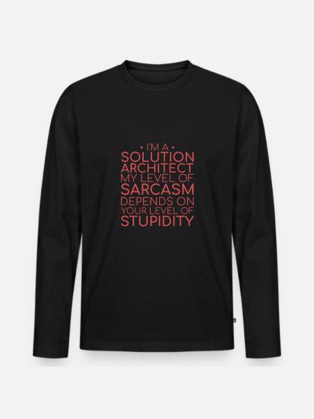 Solution Architect Sarcasm | Solution Architecture - Männer Premium Bio Langarmshirt - Schwarz
