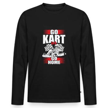 Kart Gokart Racing Racing Racer Cadeau - T-shirt manches longues Premium bio Homme - noir - Devant - Nico (187cm)
