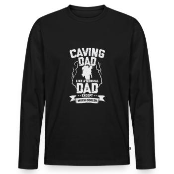 Spéléologie Papa Caver Père Cadeau - T-shirt manches longues Premium bio Homme - noir - Devant - Nico (187cm)