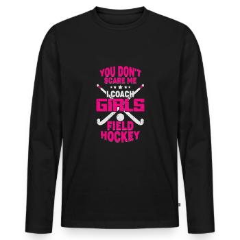 Women's Hockey Team Coach Coach Gift - Men's Premium Organic Long Sleeve Shirt - black - Front - Nico (187cm)