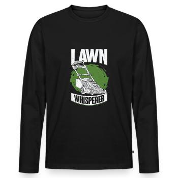 Rasenmäher Rasen Mähen Garten Gärtner Geschenk - Männer Premium Bio Langarmshirt - Schwarz - Vorne - Nico (187cm)