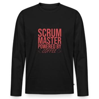 "Scrum Master Coffee | " Scrum Master"" - Men's Premium Organic Long Sleeve Shirt - black - Front - Nico (187cm)