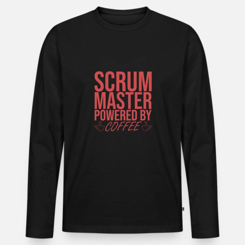 "Scrum Master Coffee | "Scrum Master"" - Männer Premium Bio Langarmshirt - Schwarz