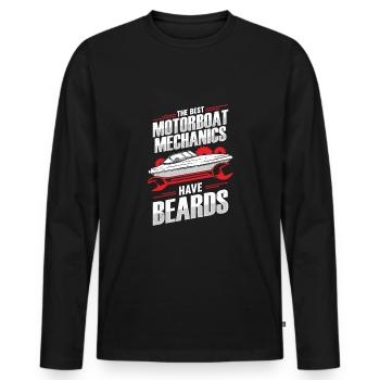 Boat Mechanic Bart Ship Mechanic Gift - Men's Premium Organic Long Sleeve Shirt - black - Front - Nico (187cm)