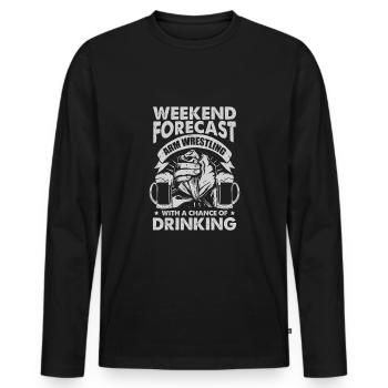 Armwrestling Armpress Armwrestler Gift - Men's Premium Organic Long Sleeve Shirt - black - Front - Nico (187cm)