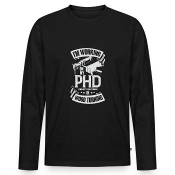 Turning Wood Wood Turning Bench Turner Gift - Men's Premium Organic Long Sleeve Shirt - black - Front - Nico (187cm)
