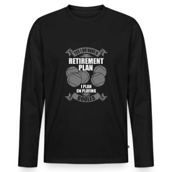 Pétanque Boule Pétanque Player Gift - Men's Premium Organic Long Sleeve Shirt - black - Front - Nico (187cm)