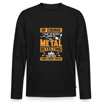 Sondeln Metalldetektor Sondengänger Geschenk - Männer Premium Bio Langarmshirt - Schwarz - Vorne - Nico (187cm)