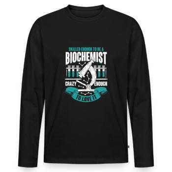 Biochemie Beruf Biochemiker Geschenk - Männer Premium Bio Langarmshirt - Schwarz - Vorne - Nico (187cm)