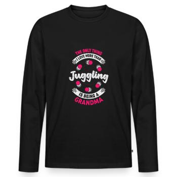 Juggler Juggling Grandma Grandmother Gift - Men's Premium Organic Long Sleeve Shirt - black - Front - Nico (187cm)