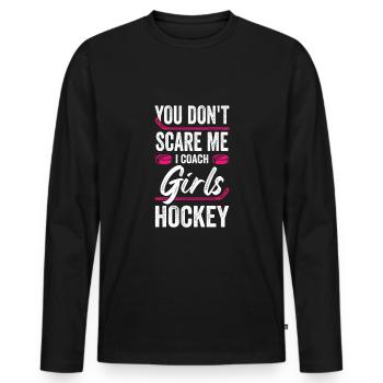 Cadeau d’entraîneur d’équipe féminine de hockey sur glace - T-shirt manches longues Premium bio Homme - noir - Devant - Nico (187cm)