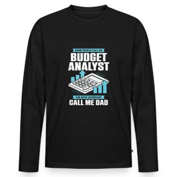 Contrôle financier Papa Controller Gift - T-shirt manches longues Premium bio Homme - noir - Devant - Nico (187cm)