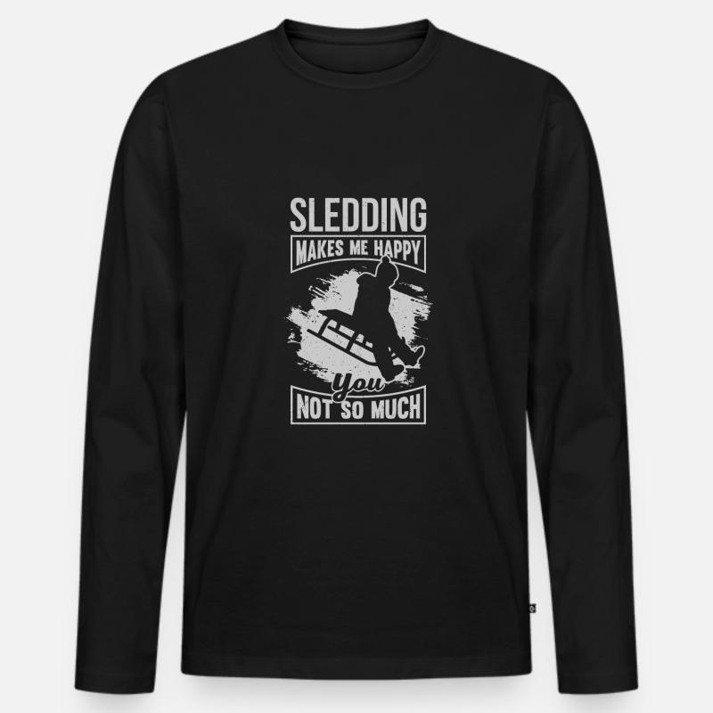 Sledging Winter Sledge Gift - Men's Premium Organic Long Sleeve Shirt - black