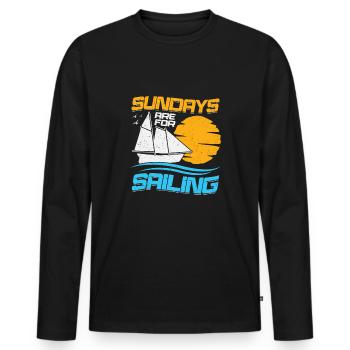 Segelboot Segeln Sonntag Segler Geschenk - Männer Premium Bio Langarmshirt - Schwarz - Vorne - Nico (187cm)