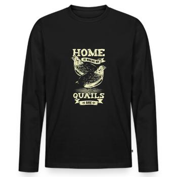 Cadeau d’éleveur d’animaux éleveur de cailles - T-shirt manches longues Premium bio Homme - noir - Devant - Nico (187cm)