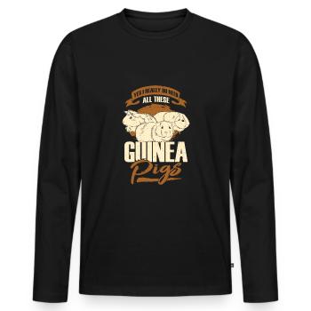 Drôle de cochon d’Inde Animaux Cadeau - T-shirt manches longues Premium bio Homme - noir - Devant - Nico (187cm)