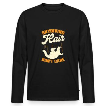 Skydiving Skydiving Skydiver Gift - Men's Premium Organic Long Sleeve Shirt - black - Front - Nico (187cm)