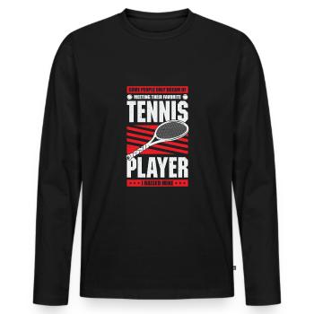 Tennis Papa Sport Joueur de tennis Père Cadeau - T-shirt manches longues Premium bio Homme - noir - Devant - Nico (187cm)