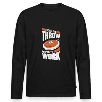 Drôle de Discus Lancer Discus Thrower Cadeau - T-shirt manches longues Premium bio Homme - noir - Devant - Nico (187cm)