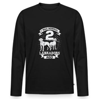 Deux Labrador Retriever Dog Dog Owner Gift - T-shirt manches longues Premium bio Homme - noir - Devant - Nico (187cm)