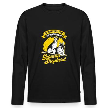 Cadeau de propriétaire de chien de berger allemand - T-shirt manches longues Premium bio Homme - noir - Devant - Nico (187cm)