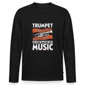 Trompete Bacon Trompetenspieler Trompeter Geschenk - Männer Premium Bio Langarmshirt - Schwarz - Vorne - Nico (187cm)