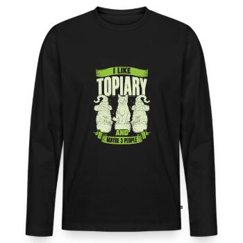 Topiary Topiari Cadeau - T-shirt manches longues Premium bio Homme - noir - Devant - Nico (187cm)