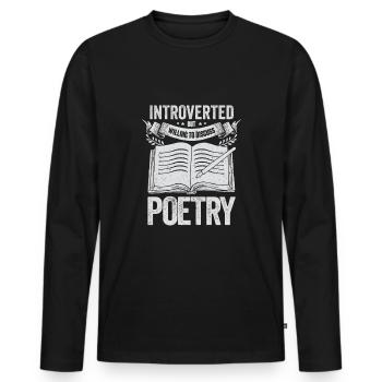 Poésie Slam Poésie Poésie Poète Poète Cadeau - T-shirt manches longues Premium bio Homme - noir - Devant - Nico (187cm)