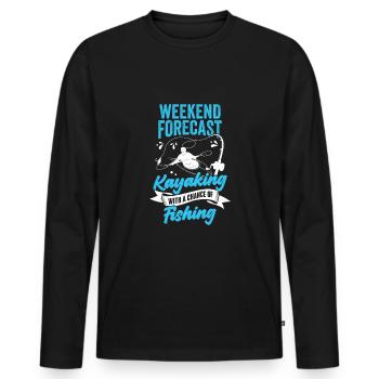 Kajak Kajakfahren Angeln Kajakfahrer Geschenk - Männer Premium Bio Langarmshirt - Schwarz - Vorne - Nico (187cm)