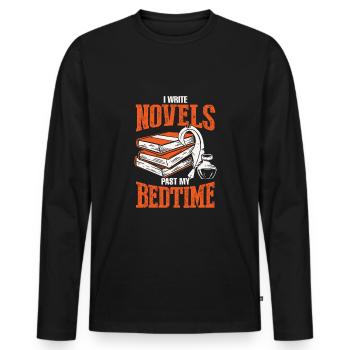 Author Job Writer Book Author Gift - Men's Premium Organic Long Sleeve Shirt - black - Front - Nico (187cm)