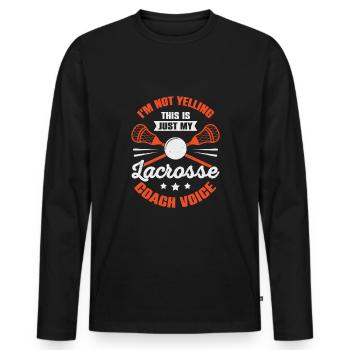 Lustiges Lacrosse Trainer Geschenk - Männer Premium Bio Langarmshirt - Schwarz - Vorne - Nico (187cm)