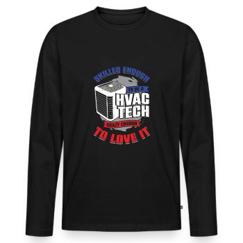 Funny air conditioning technology Air conditioning technician Job gift - Men's Premium Organic Long Sleeve Shirt - black - Front - Nico (187cm)