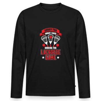 Lacrosse Lacrosse Player Lacrosse Trainer Gift - Men's Premium Organic Long Sleeve Shirt - black - Front - Nico (187cm)