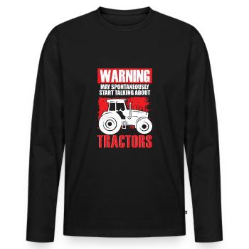 Tractor Driving Tractor Farmer Gift - Men's Premium Organic Long Sleeve Shirt - black - Front - Nico (187cm)