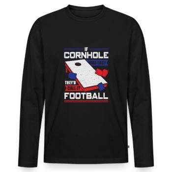 Cornhole Bean Bag Sport Sacklochspieler Geschenk - Männer Premium Bio Langarmshirt - Schwarz - Vorne - Nico (187cm)