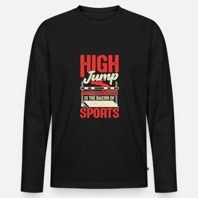 Hochsprung Hochspringer Geschenk - Männer Premium Bio Langarmshirt - Schwarz