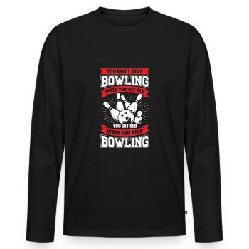 Bowling Grand-père Old Man Bowling Player Cadeau - T-shirt manches longues Premium bio Homme - noir - Devant - Nico (187cm)