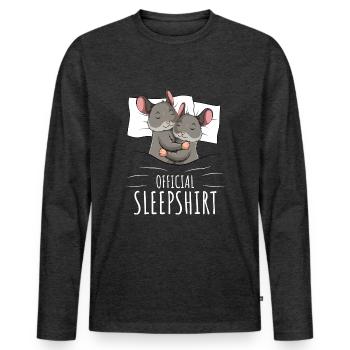 Chinchilla Sleeper Shirt - Men's Premium Organic Long Sleeve Shirt - heather anthracite - Front - Nico (187cm)