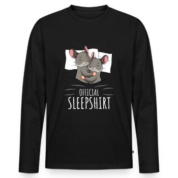 Chinchilla Sleeper Shirt - Men's Premium Organic Long Sleeve Shirt - black - Front - Nico (187cm)
