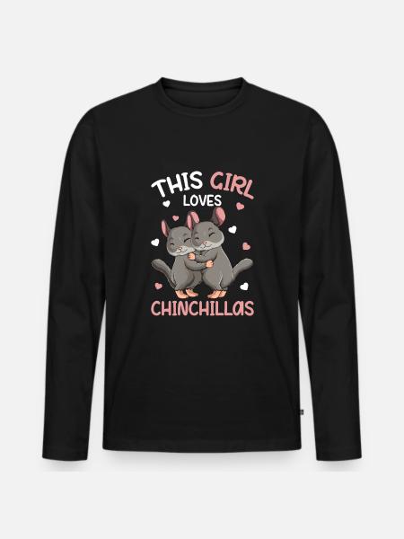 Chinchilla Fille - T-shirt manches longues Premium bio Homme - noir