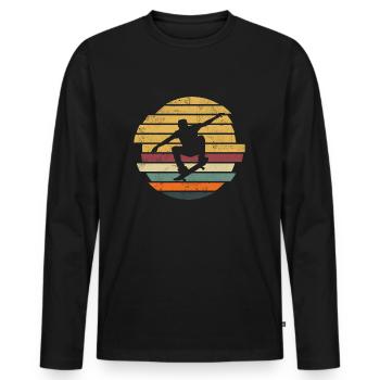 Skateboarding Tricks Skateboard Stunt Skater - Männer Premium Bio Langarmshirt - Schwarz - Vorne - Nico (187cm)