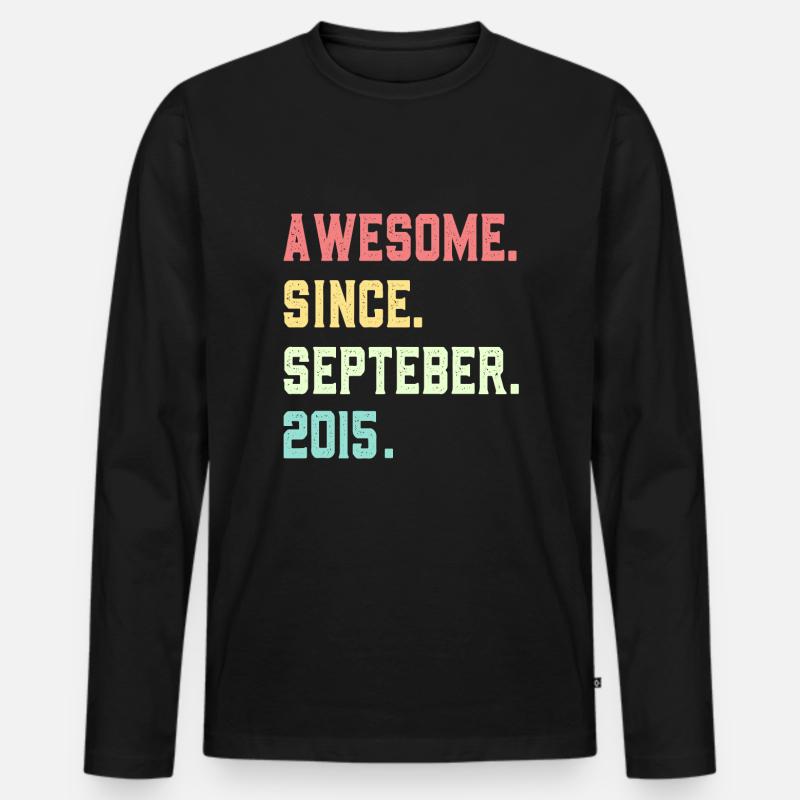Großartig seit September 2015 - Männer Premium Bio Langarmshirt - Schwarz