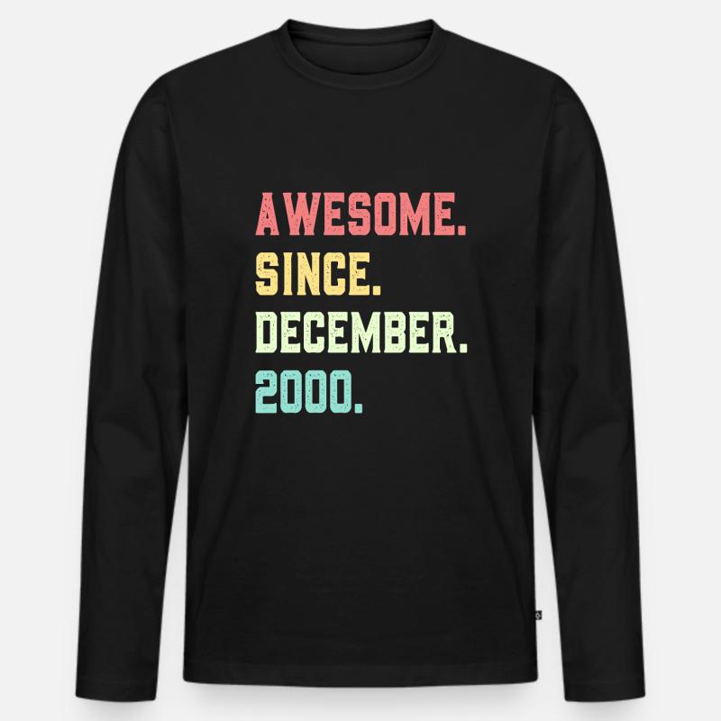 Großartig seit Dezember 2000 - Männer Premium Bio Langarmshirt - Schwarz